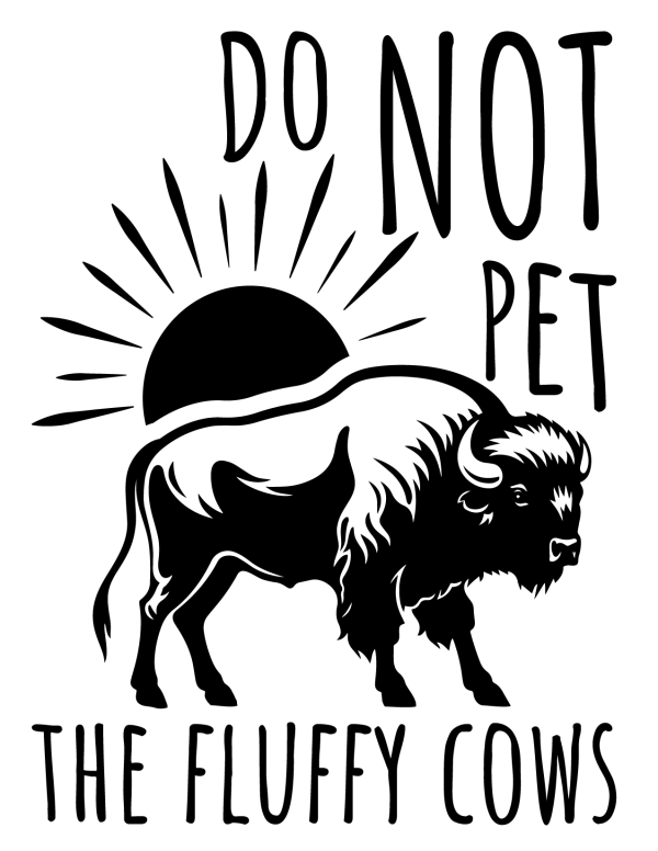 Do Not Pet The Fluffy Cows T-Shirt Design Kids