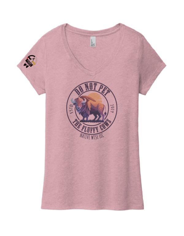 "Do Not Pet The Fluffy Cows" Women's V-neck - Lavender