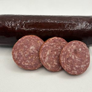 summer sausage slices displayed